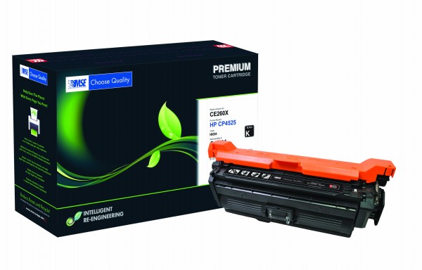 MSE Premium Farb-Toner für HP Color LaserJet CP4525 Black High Yield - kompatibel mit CE260X