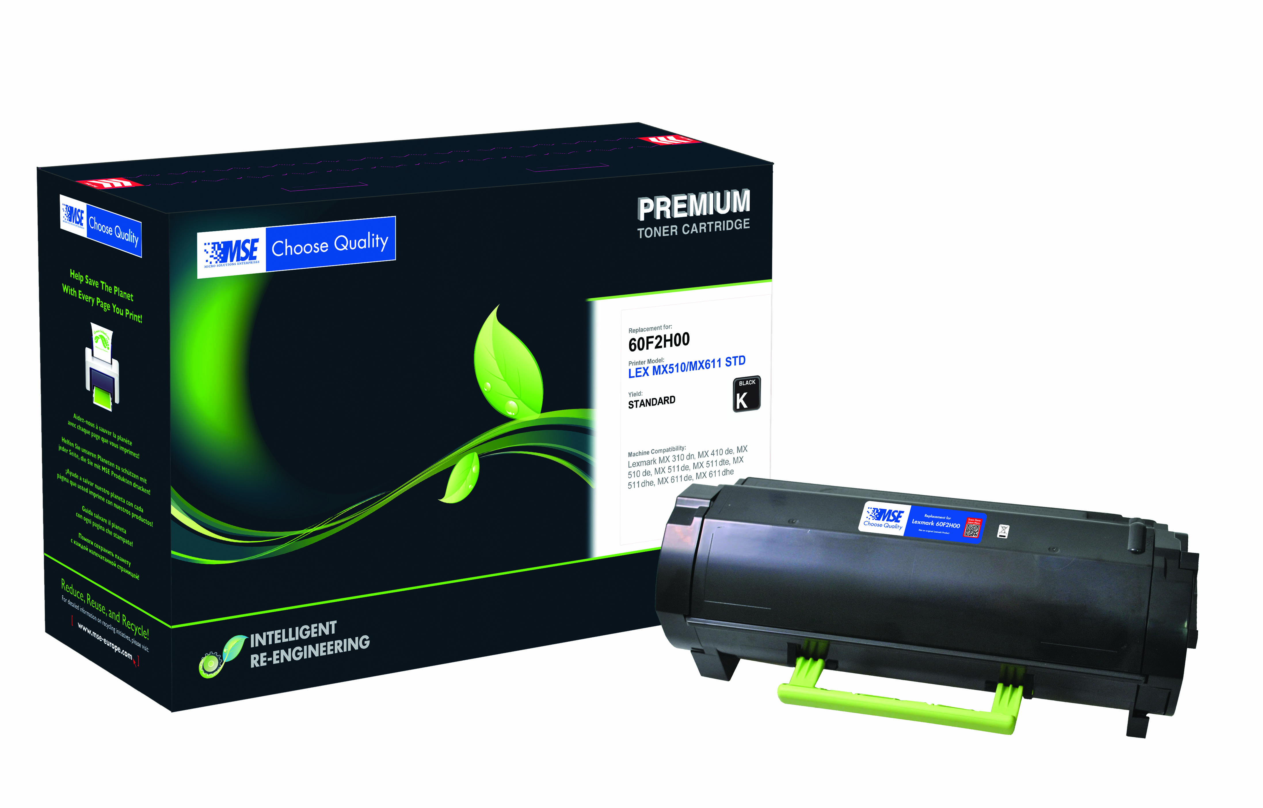 MSE Premium Toner für Lexmark MX510 High Yield kompatibel mit 60F2H00