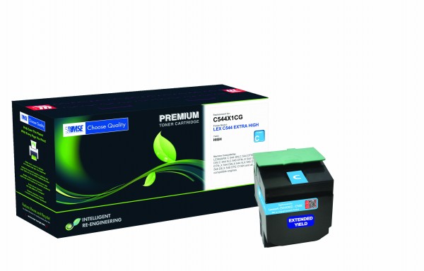 MSE Premium Farb-Toner für Lexmark C544 Cyan Extra High Yield - kompatibel mit C544X2CG