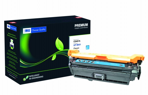 MSE Premium Farb-Toner für HP Color LaserJet M551 (507A) Cyan - kompatibel mit CE401A