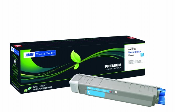 MSE Premium Farb-Toner für Oki C810/C830 Cyan - kompatibel mit 44059107