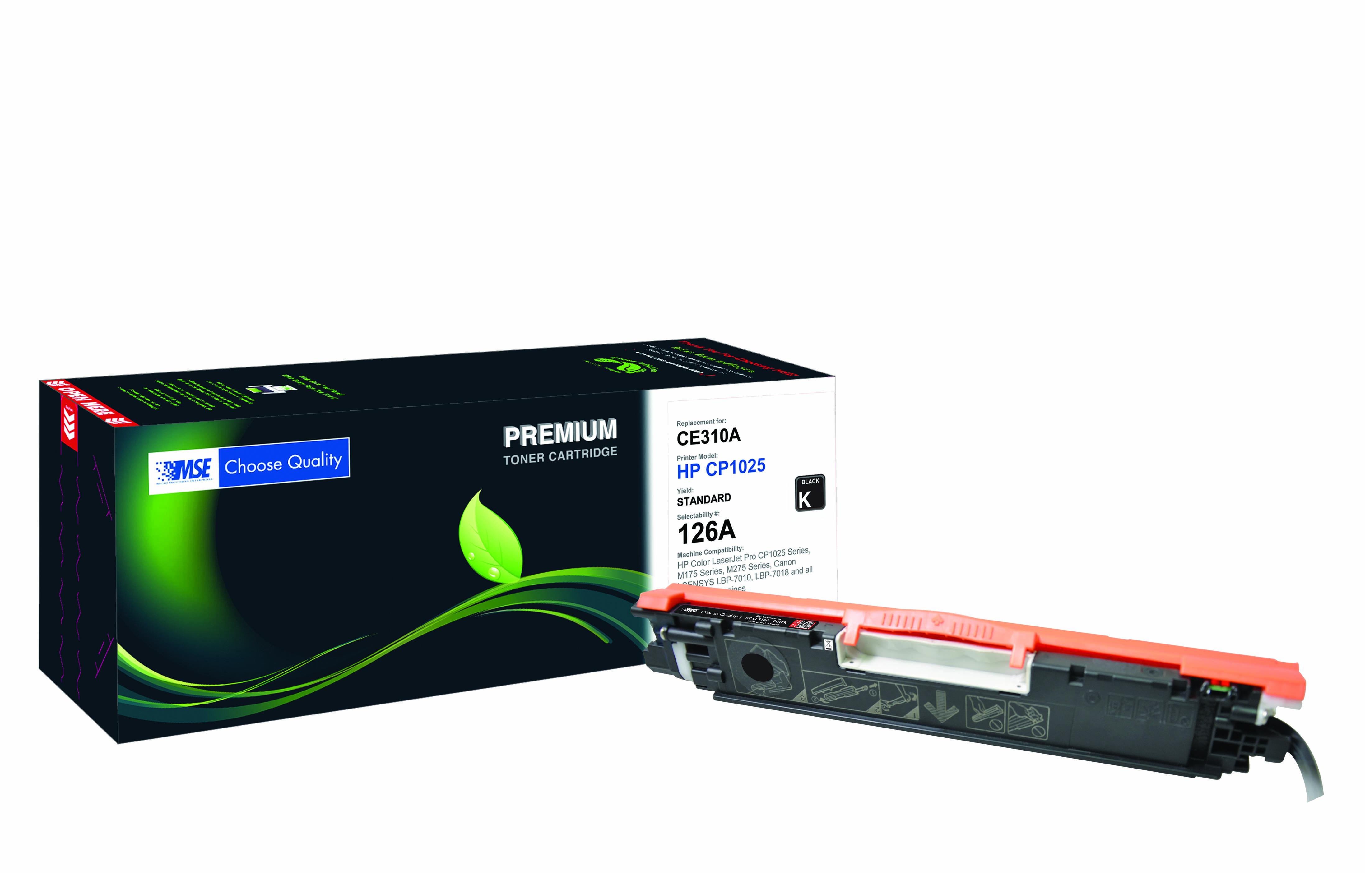 MSE Premium FarbToner für HP Color LaserJet CP1025 (126A) Black kompatibel mit CE310A Color