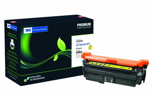 MSE Premium Farb-Toner für HP Color LaserJet CM4540 (646A) Yellow - kompatibel mit CF032A