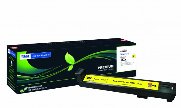 MSE Premium Farb-Toner für HP Color LaserJet CP6015 (824A) Yellow - kompatibel mit CB382A