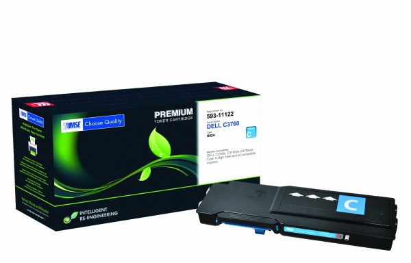 MSE Premium Farb-Toner für Dell C3760 Cyan Extra High Yield - kompatibel mit 593-11122