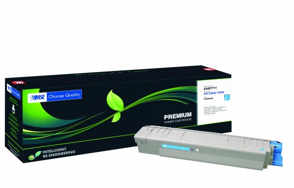 MSE Premium Farb-Toner für Oki C8600/C8800 Cyan - kompatibel mit 43487711