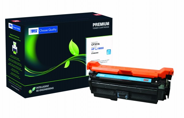 MSE Premium Farb-Toner für HP Color LaserJet M680 (653A) Cyan - kompatibel mit CF321A