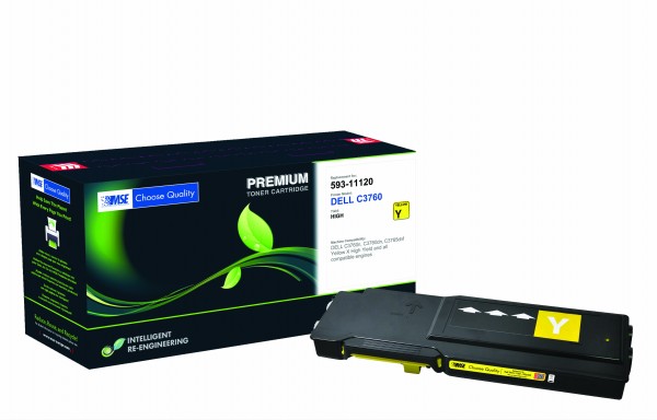 MSE Premium Farb-Toner für Dell C3760 Yellow Extra High Yield - kompatibel mit 593-11120