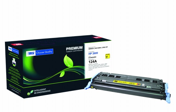 MSE Premium Farb-Toner für HP Color LaserJet 1600/2600 (124A) Yellow - kompatibel mit Q6002A