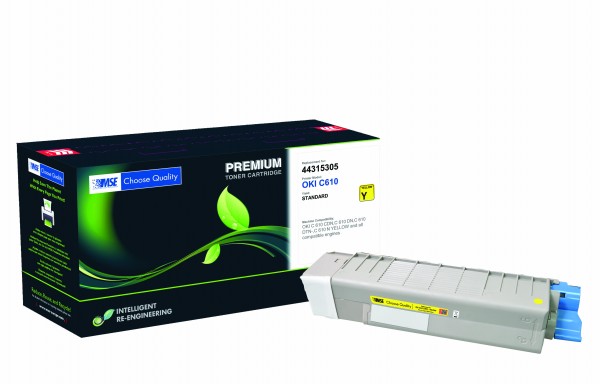 MSE Premium Farb-Toner für Oki C610 Yellow - kompatibel mit 44315305