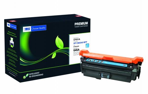 MSE Premium Farb-Toner für HP Color LaserJet CM4540 (646A) Cyan - kompatibel mit CF031A