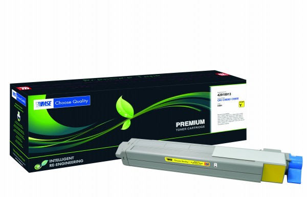 MSE Premium Farb-Toner für Oki C9600/C9800 Yellow High Yield - kompatibel mit 42918913