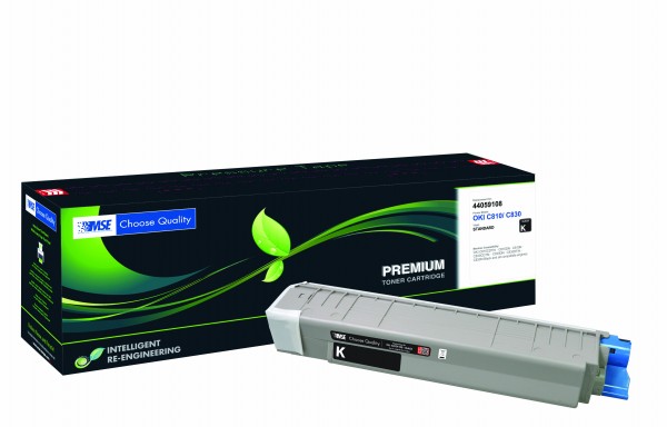 MSE Premium Farb-Toner für Oki C810/C830 Black - kompatibel mit 44059108