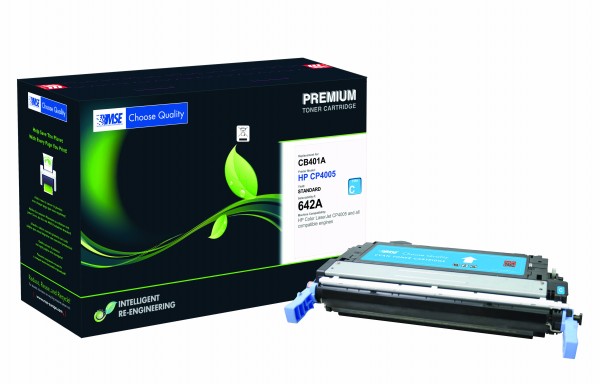 MSE Premium Farb-Toner für HP Color LaserJet CP4005 (642A) Cyan - kompatibel mit CB401A