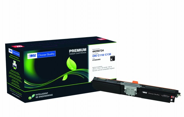 MSE Premium Farb-Toner für Oki C110/C130 Black High Yield - kompatibel mit 44250724