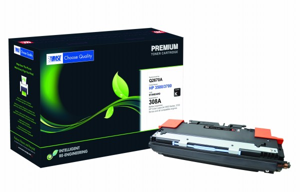 MSE Premium Farb-Toner für HP Color LaserJet 3500/3700 (308A) Black - kompatibel mit Q2670A