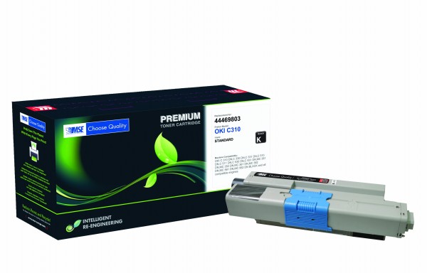 MSE Premium Farb-Toner für Oki C310 Black - kompatibel mit 44469803