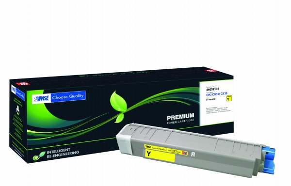 MSE Premium Farb-Toner für Oki C810/C830 Yellow - kompatibel mit 44059105