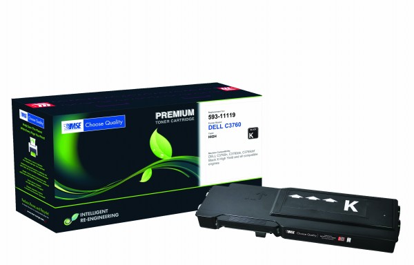 MSE Premium Farb-Toner für Dell C3760 Black Extra High Yield - kompatibel mit 593-11119