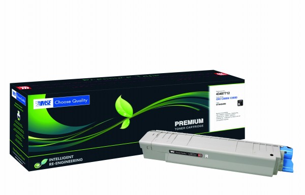 MSE Premium Farb-Toner für Oki C8600/C8800 Black - kompatibel mit 43487712