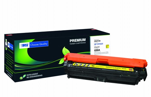 MSE Premium Farb-Toner für HP Color LaserJet CP5525 (650A) Yellow - kompatibel mit CE272A