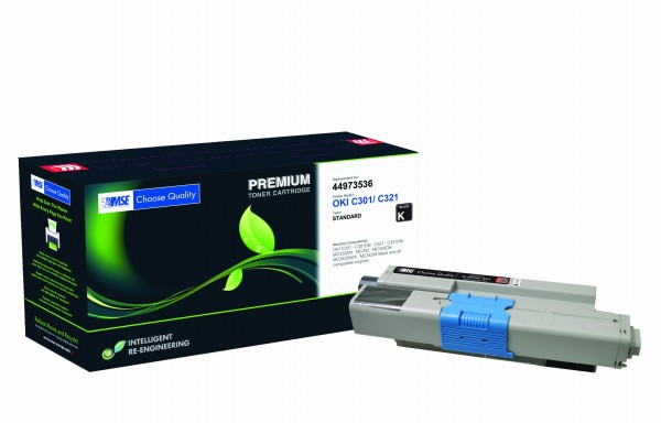 MSE Premium Farb-Toner für Oki C301/C321 Black - kompatibel mit 44973536