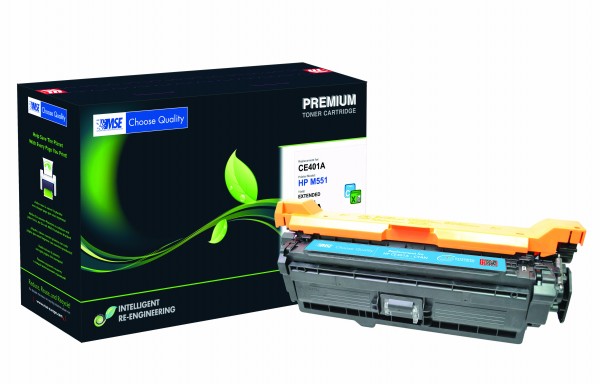 MSE Premium Farb-Toner für HP Color LaserJet M551 Cyan XXL - kompatibel mit CE401A-XXL