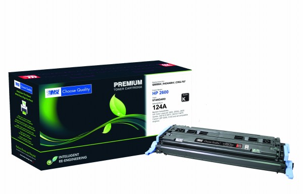MSE Premium Farb-Toner für HP Color LaserJet 1600/2600 (124A) Black - kompatibel mit Q6000A