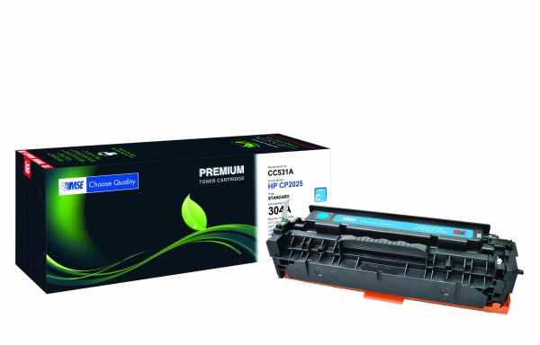 MSE Premium Farb-Toner für HP Color LaserJet CP2025 (304A) Cyan - kompatibel mit CC531A